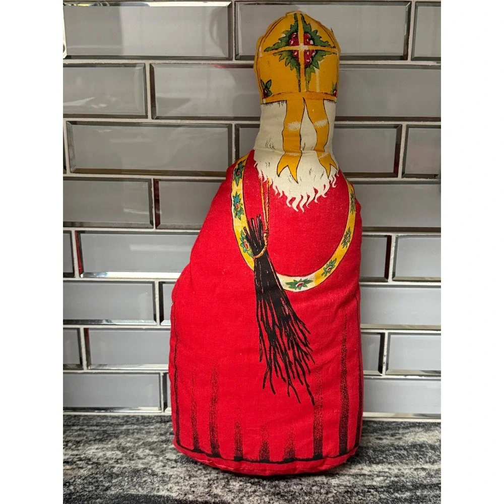 Vintage 1976 Toy Works Sinterklaas St Nicholas Cloth Pillow Doll Hudson Talbott